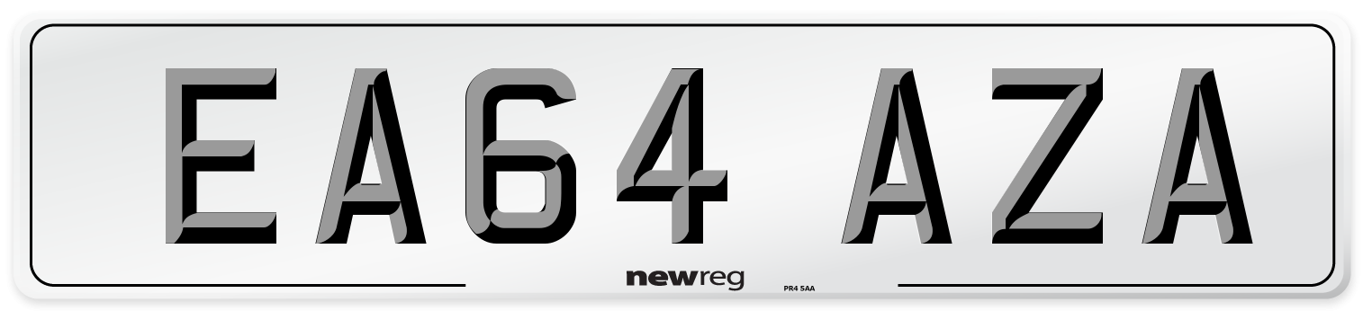 EA64 AZA Number Plate from New Reg